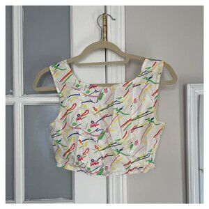 Cropped Tank Top with Retro Design